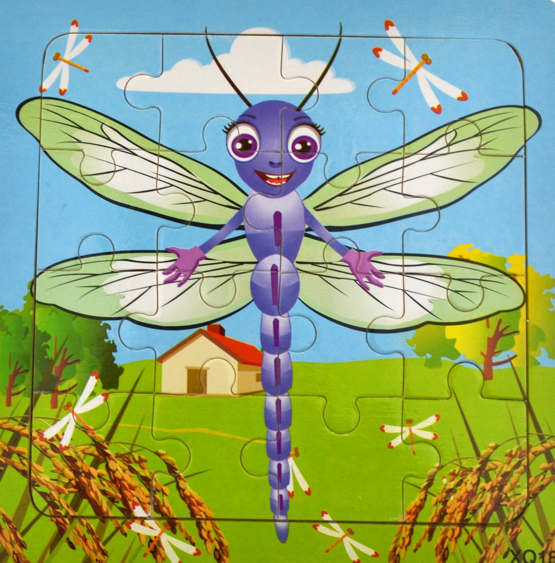 EDUKACYJNE PUZZLE DREWNIANE 16 elementów WAŻKA