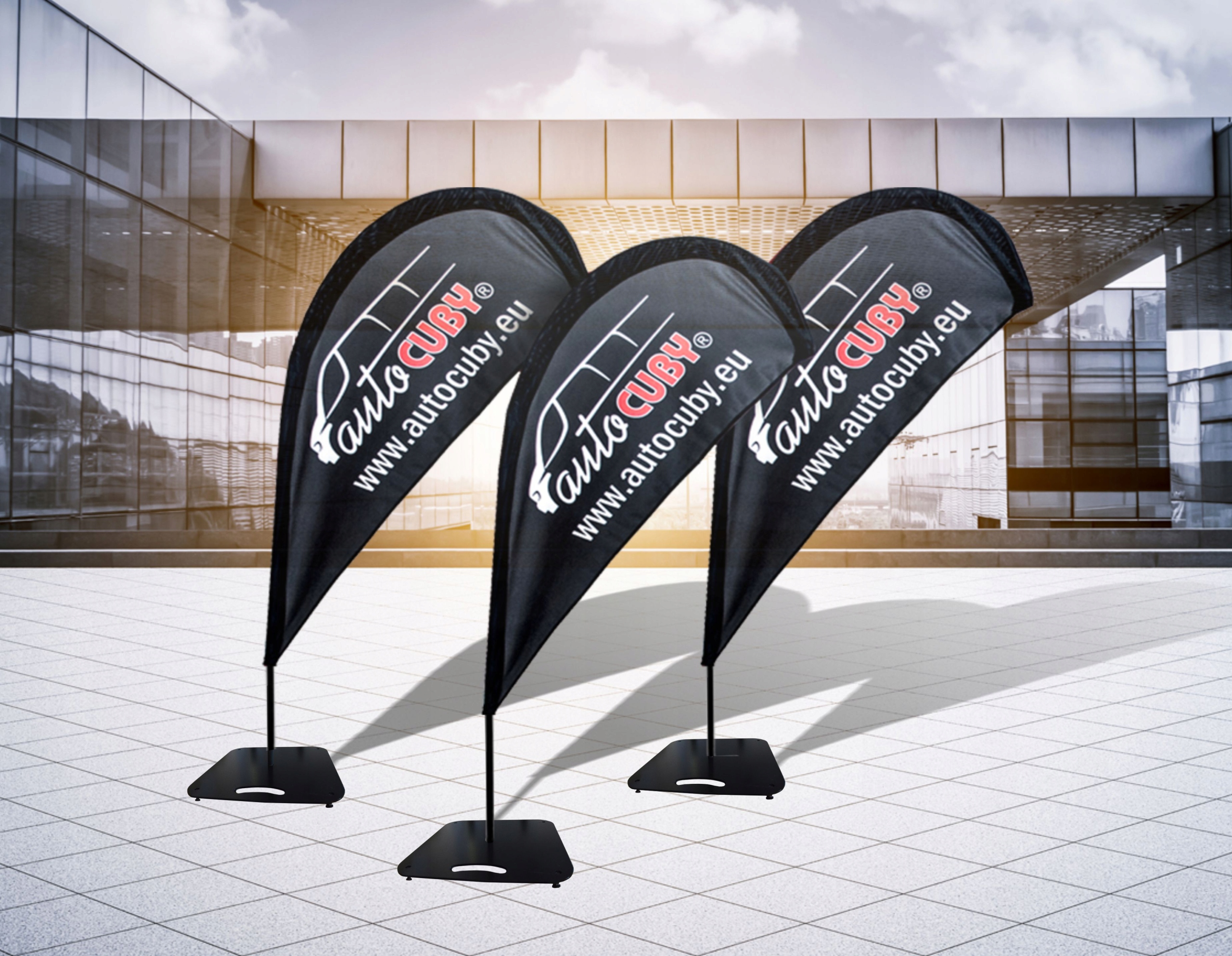 Beach flaga z masztem winder 450x90cm żagiel qr Marka inny