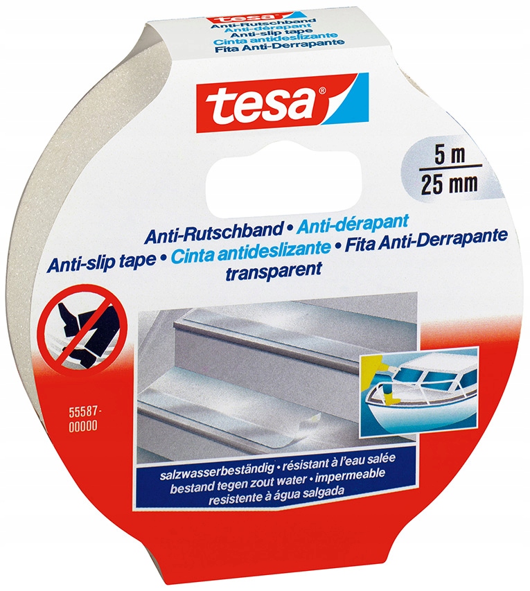 TESA 55587 TAŚMA ANTYPOŚLIZGOWA PRZEZROCZYSTA 25/5