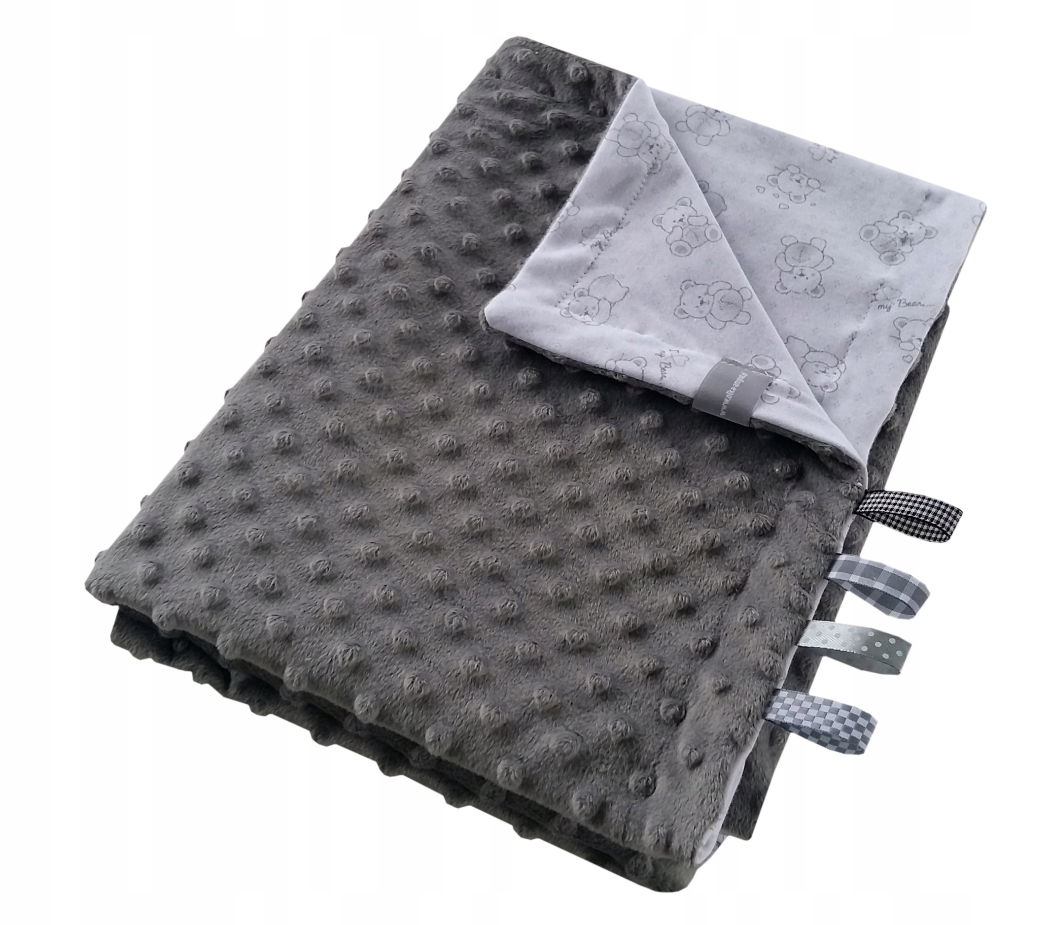 

Kocyk do wózka, łóżeczka Minky 75x100 Olka szary