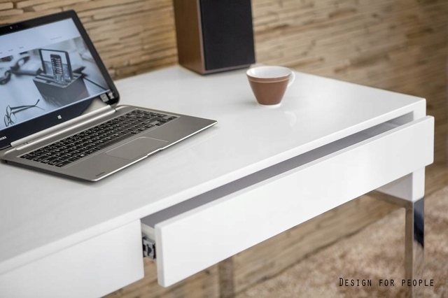 BORA białe biurko MDF lakierowane + szuflady Marka Unique