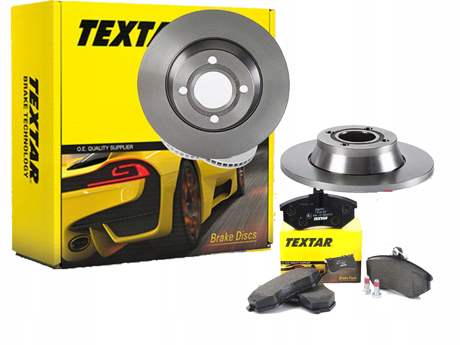 2× Textar 92060400 Диск тормозной + TEXTAR КОЛОДКИ ТОРМОЗНОЕ ПЕРЕД AUDI 80 87-9mm