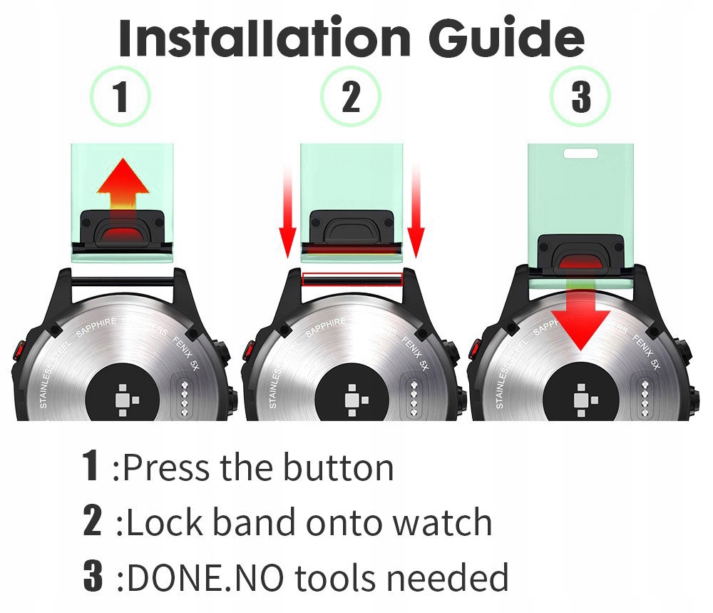 MIĘTOWY Silikonowy Pasek Garmin Forerunner 945 QuickFit (szerokość 22mm) Model Forerunner 945