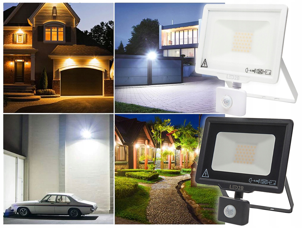 NAŚWIETLACZ LED HALOGEN LAMPA 30W Z CZUJNIK RUCHU Marka KOBI