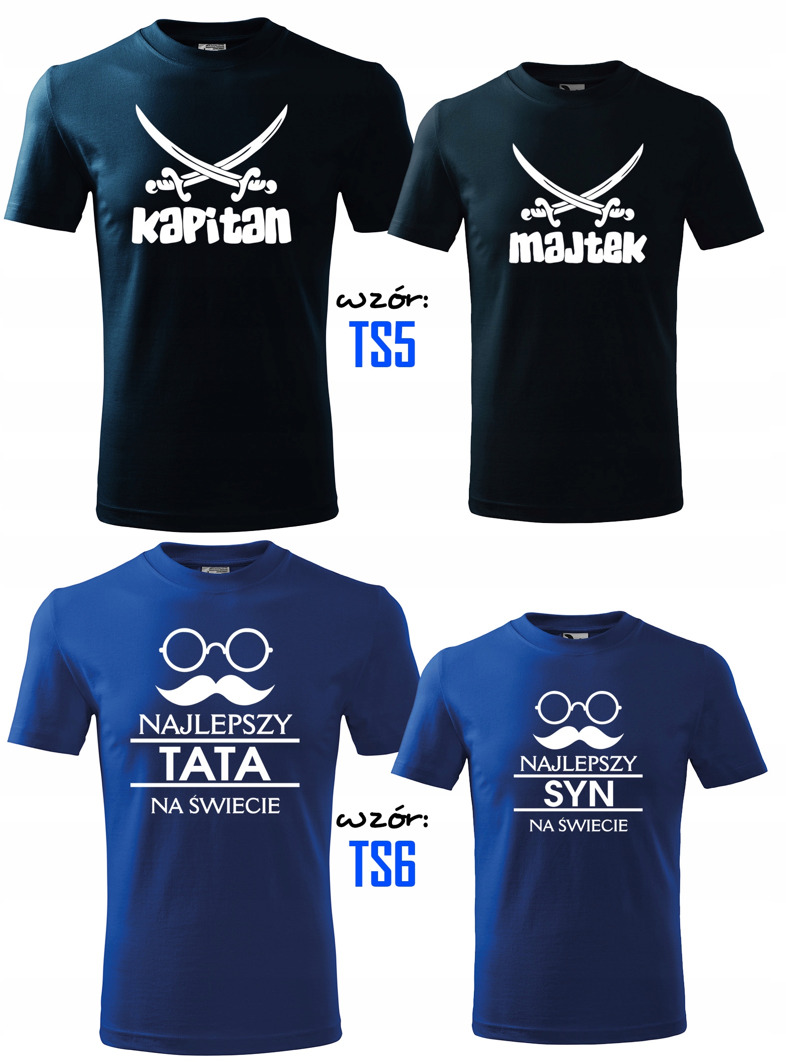 KOMPLET DWÓCH KOSZULEK DLA TATY I SYNA NA PREZENT Rozmiar uniwersalny