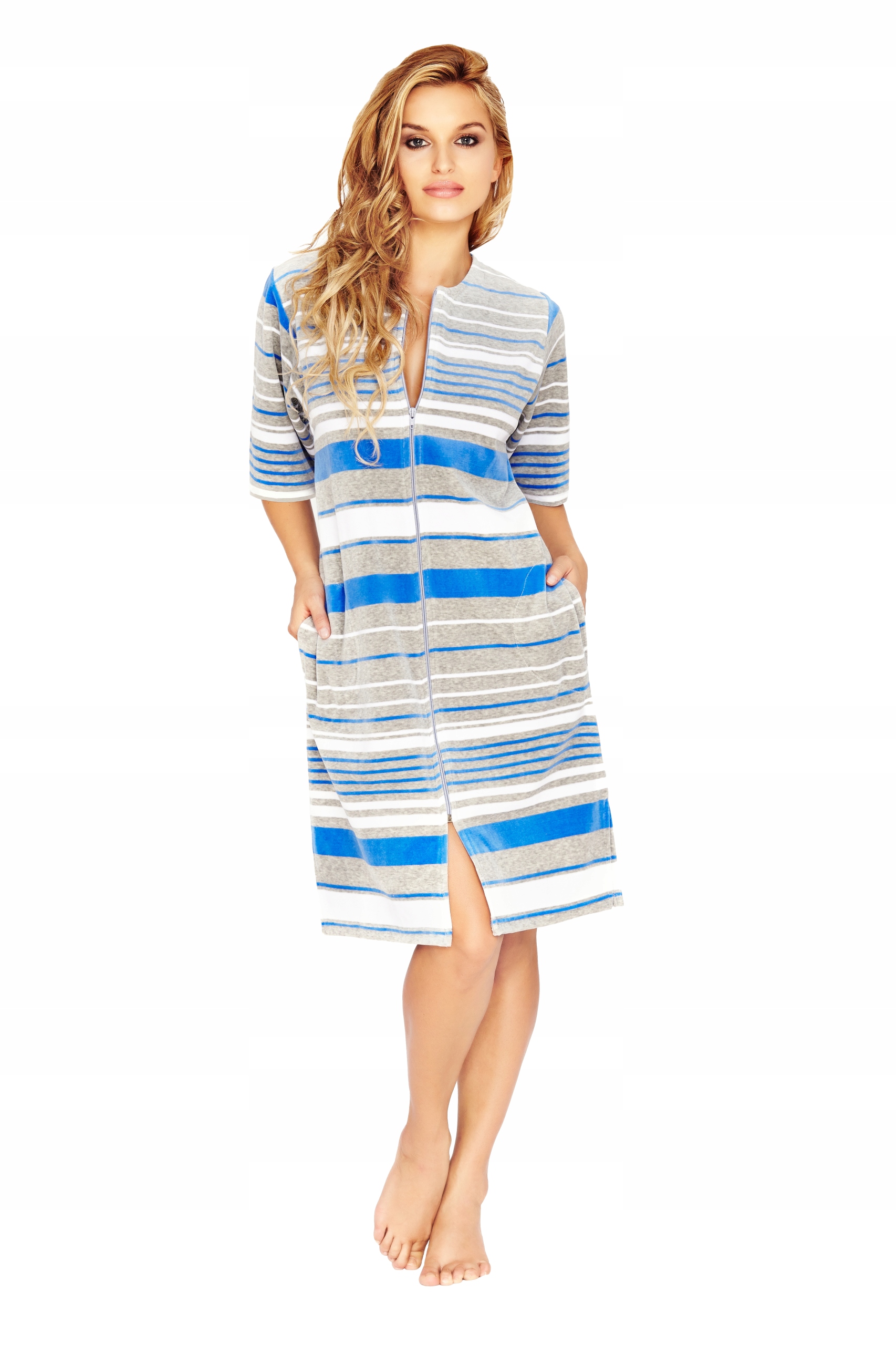 Podomka w paski na suwak- szary-róż M Wanmar Rozmiar M