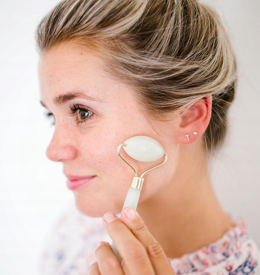 MASAŻER TWARZY JADEIT BIAŁY ROLLER WAŁEK GUA SHA Marka inna marka