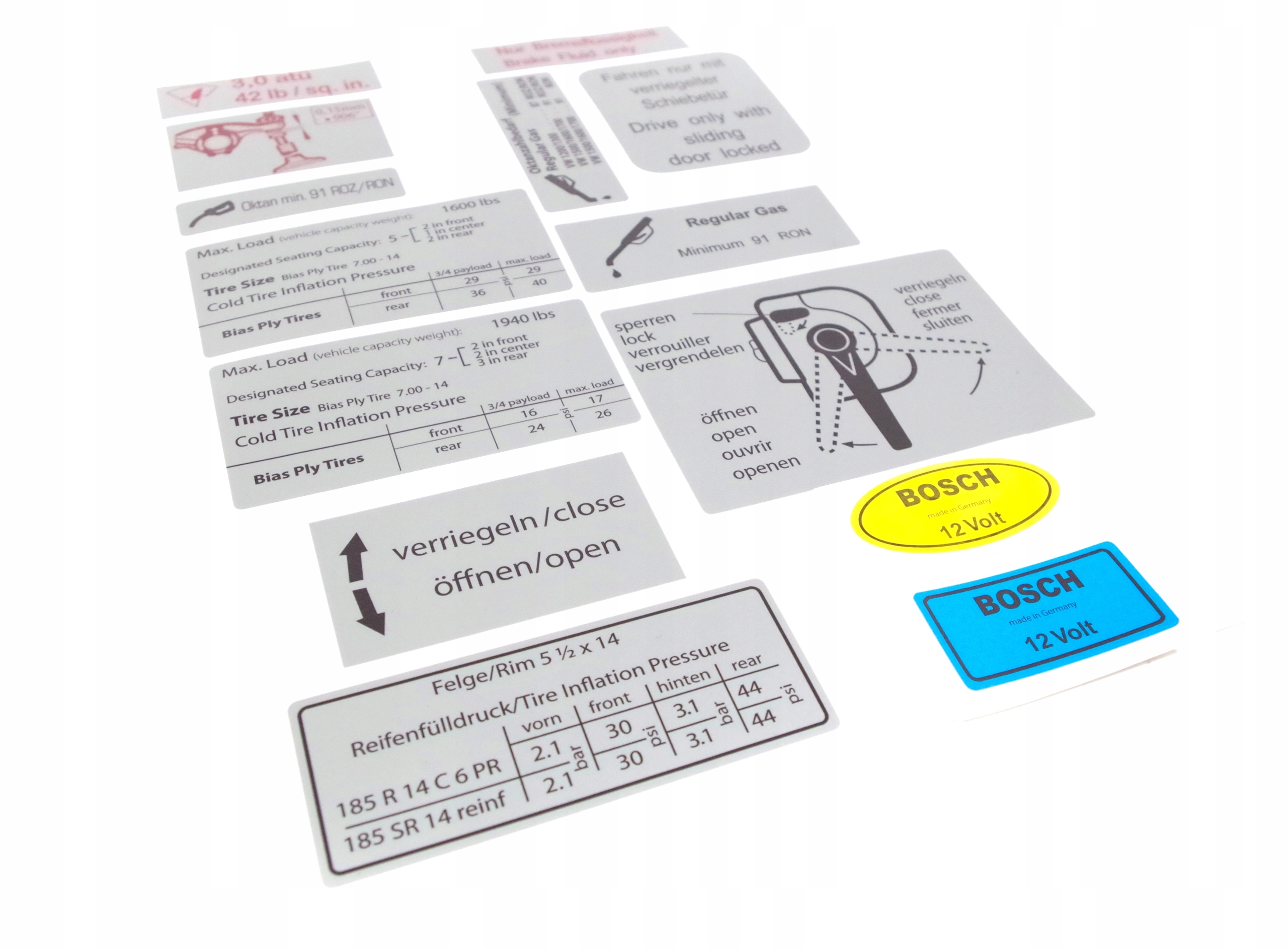 VW Bus T2 service sticker set