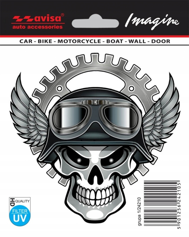 

Naklejka Nalepka Czacha Czaszka Moto 11x11 Hd Uv