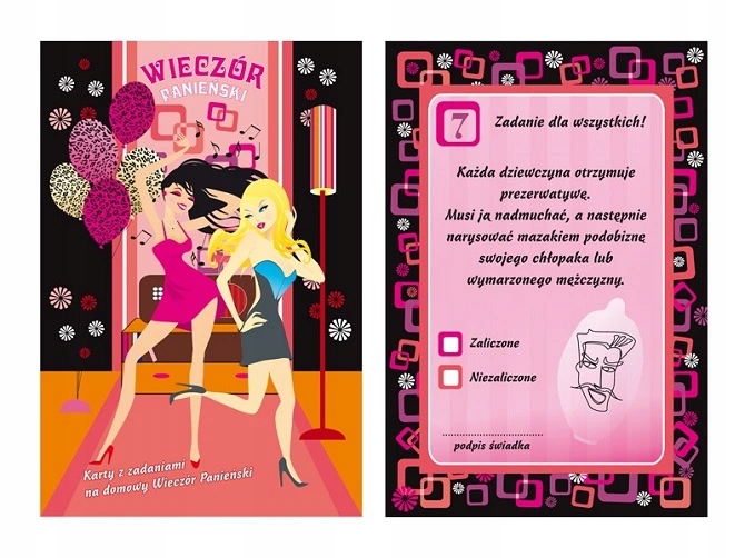 KARTY Z ZADANIAMI DO DOMU WIECZÓR PANIEŃSKI 12 SZT