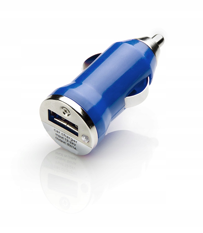 ŁADOWARKA Samochodowa USB 4 kolory NIEBIESKA