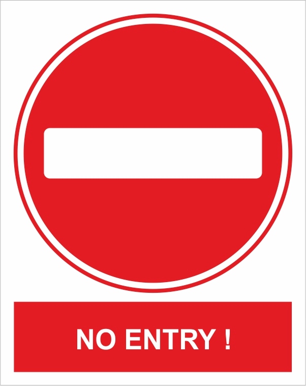 Naklejka PIKTOGRAM BHP, no entry