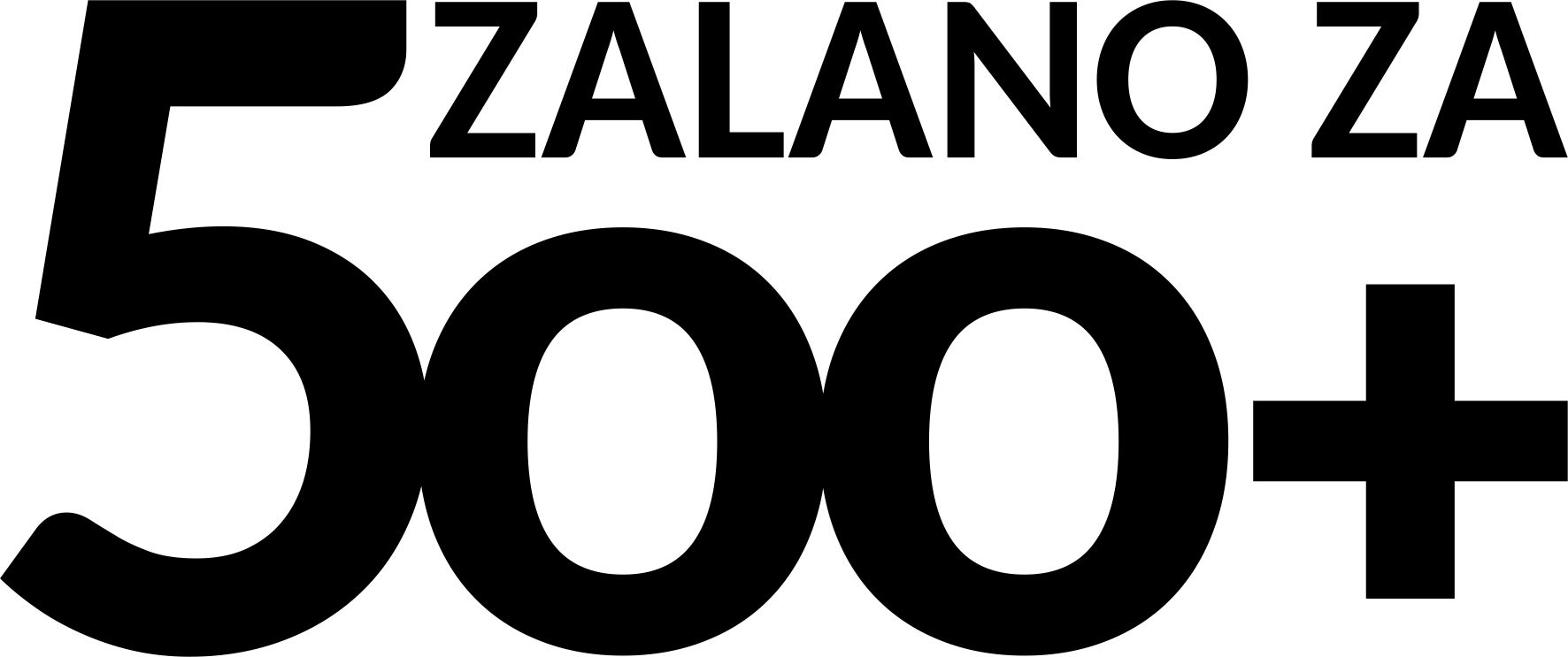

Naklejka Wlepa Zalano Za 500+ 15cm Czarna