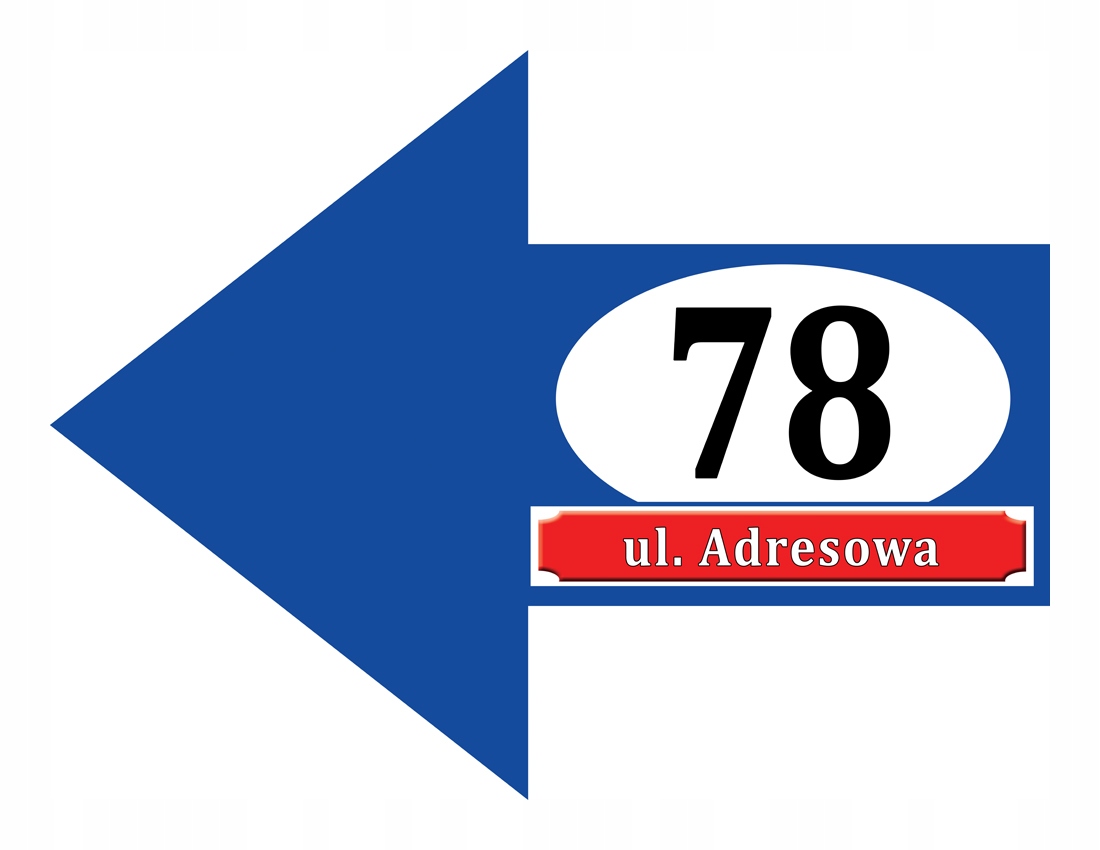 

Tabliczka Strzałka Adresowa Adres Numer Dom ulica