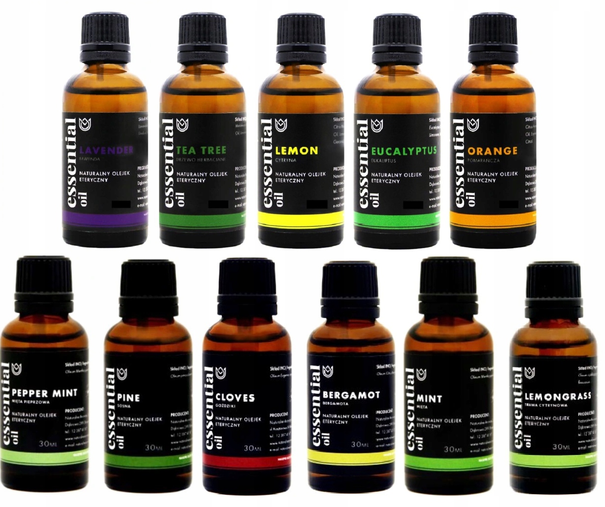 

11 olejków eterycznych 30ml 100% Premium Hit!!