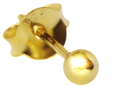 

Kolczyk kulka złocona 3 mm 1 Sztuka srebro 925
