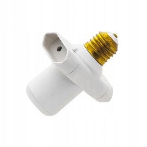 ROZGAŁĘŹNIK 2-GNIAZDA PŁASKIE Z DIODĄ E27