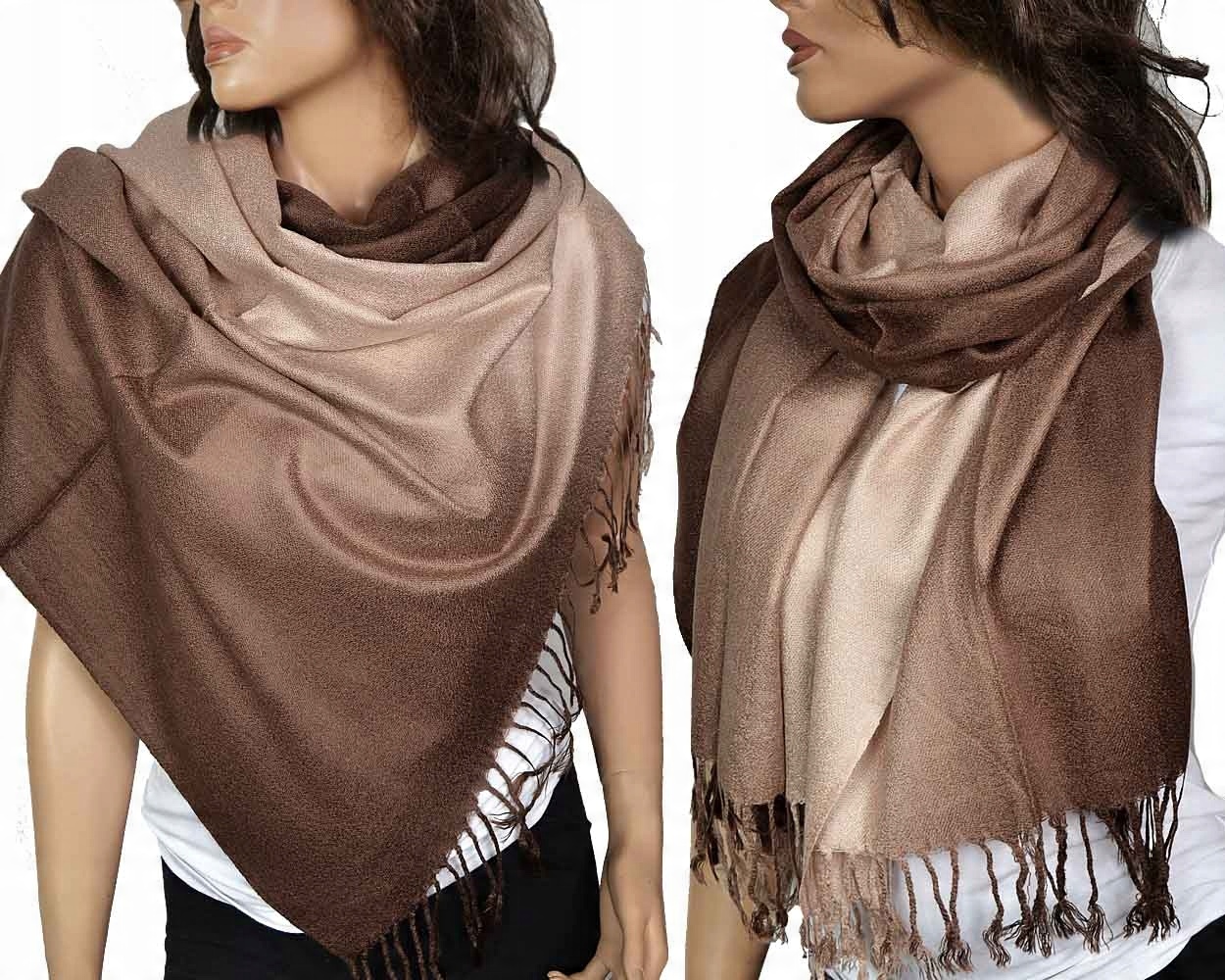 

Szalik Paszmina Szal Pashmina Cieniowane Gładkie