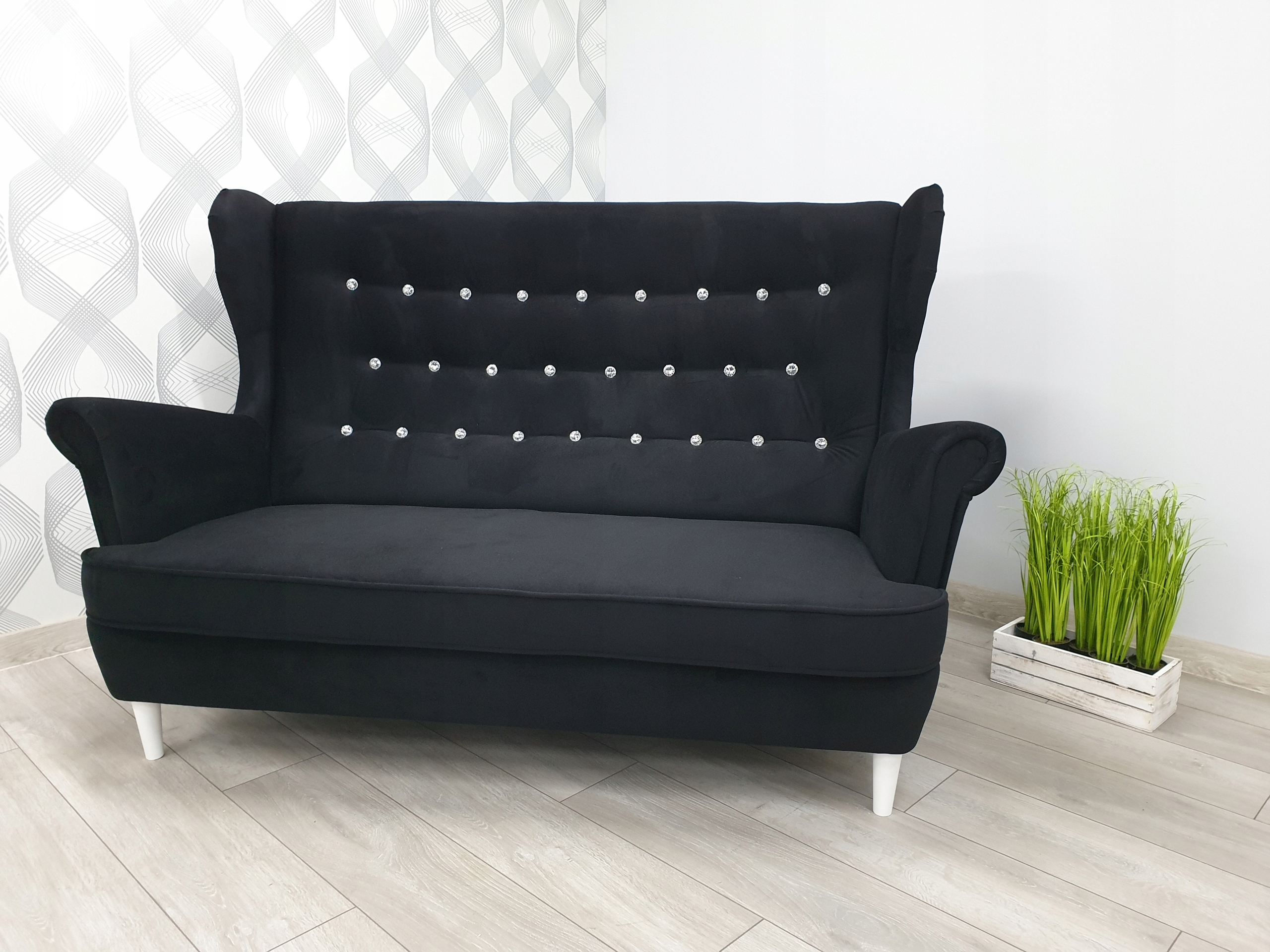 SOFA dwuosobowa kryształki diamenciki uszak 167