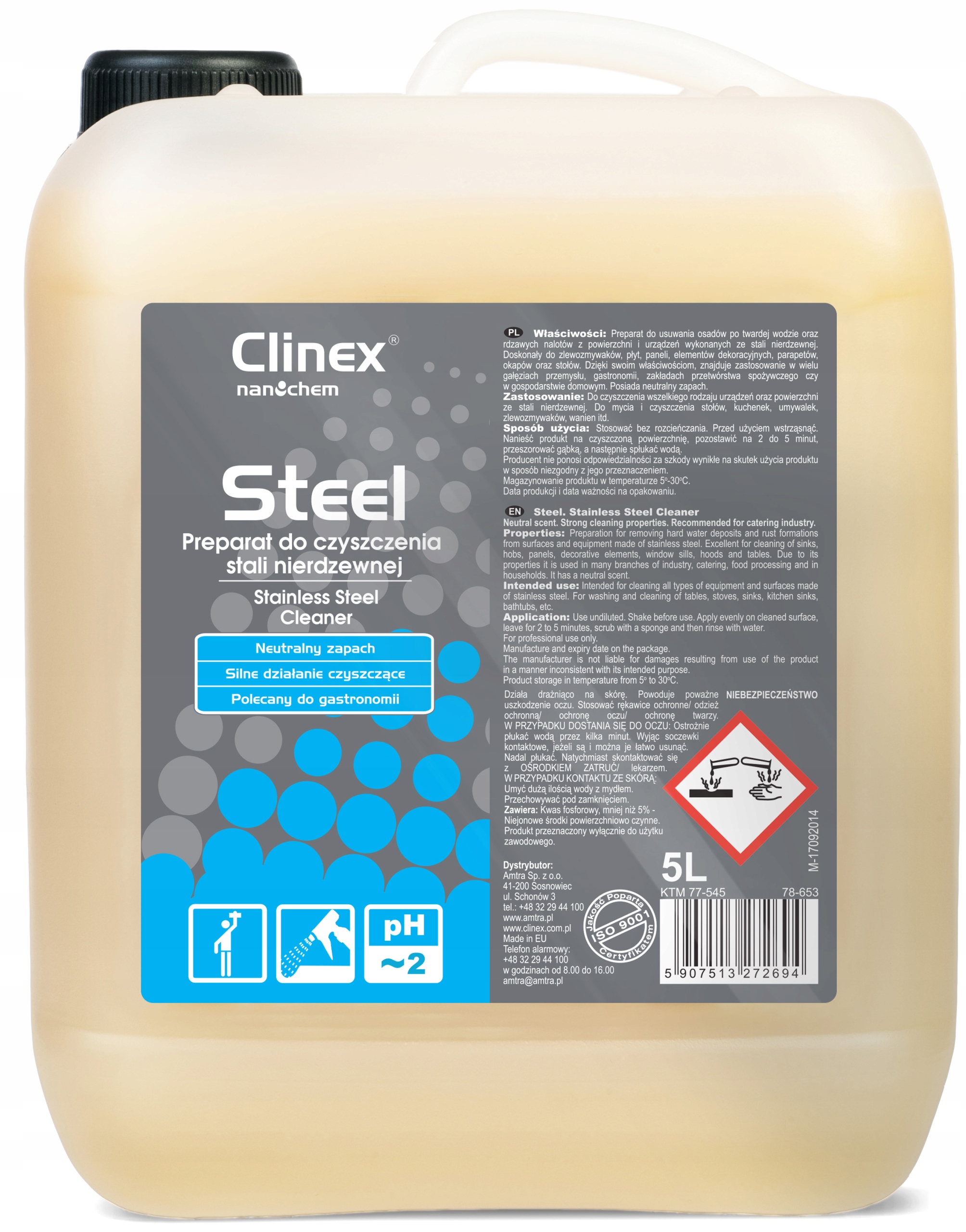 

Clinex Steel Do Czyszczenia Stali Nierdzewnej - 5L