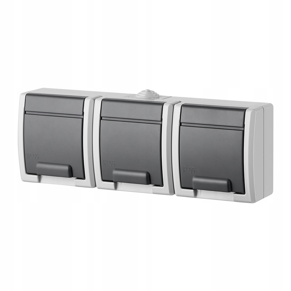 

Gniazdo hermetyczne potrójne IP55 szare Natynk