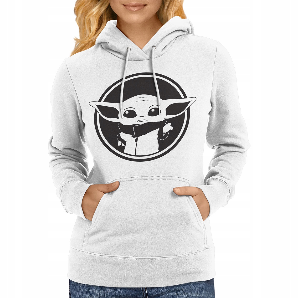 Толстовка BABY YODA STAR WARS kangurka белая M