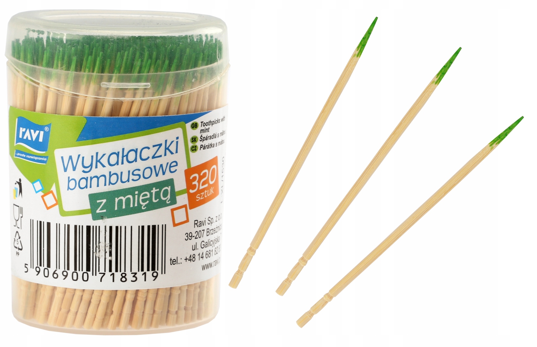 WYKAŁACZKI BAMBUSOWE z MIĘTĄ 320SZT