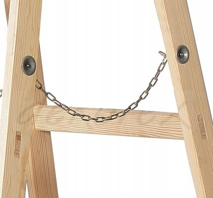 Drabina drewniana rozstawna 2x7 szczeblowa Materiał drewno