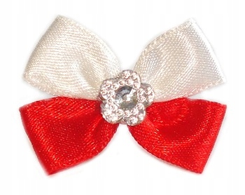 

Mini Kokardki Z Oczkiem Na Gumkach Biało-czerwone