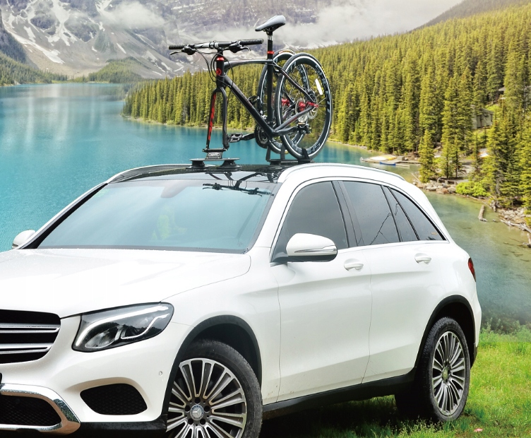 Bagaznik Rowerowy na Dach na Sztywna Os Przyssawki Bicycle mounting point circle fork