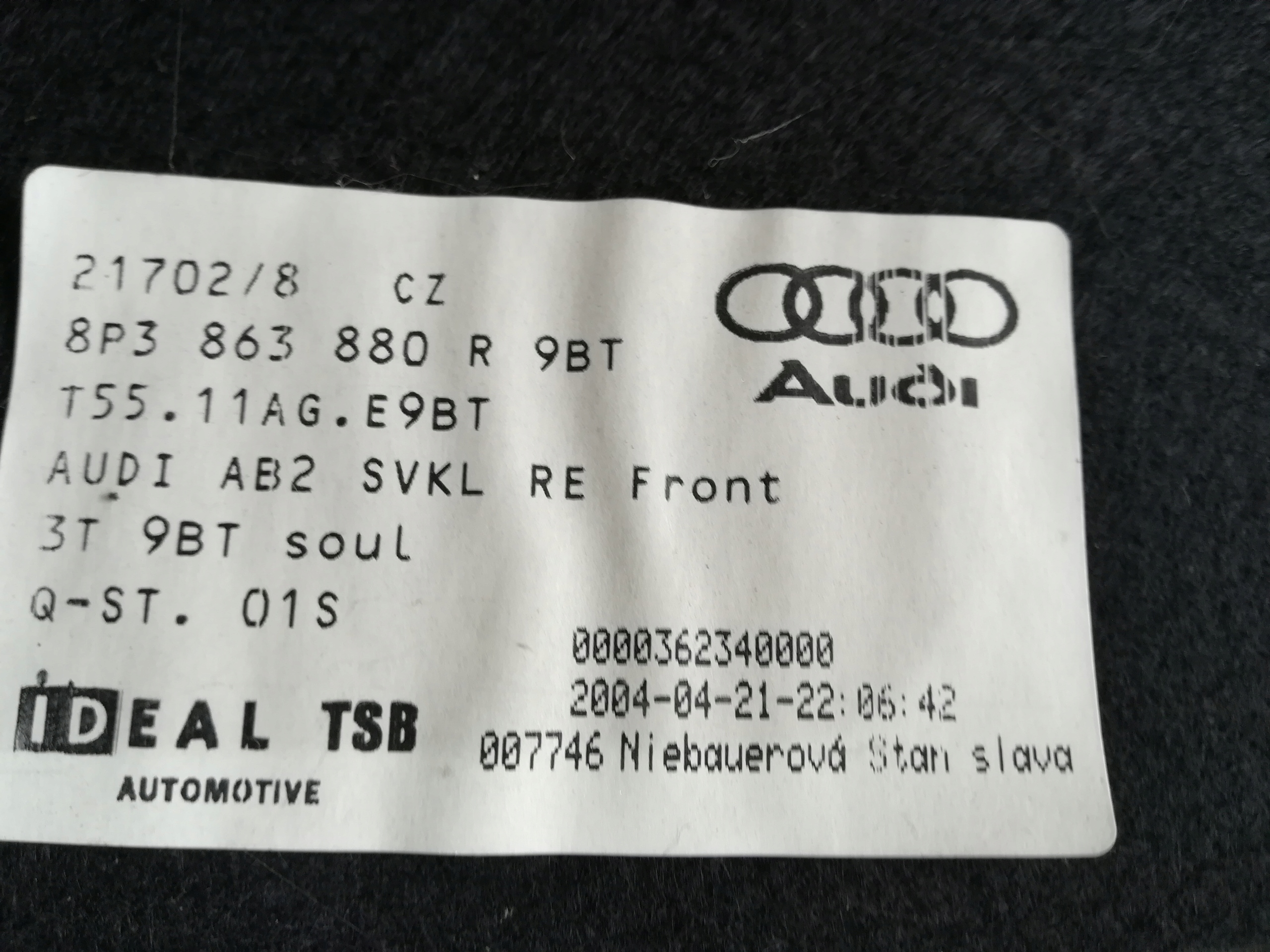 BOCZEK BAGAŻNIKA PRAWY 3D AUDI A3 8P LIFT SOUL Producent części OE Germany