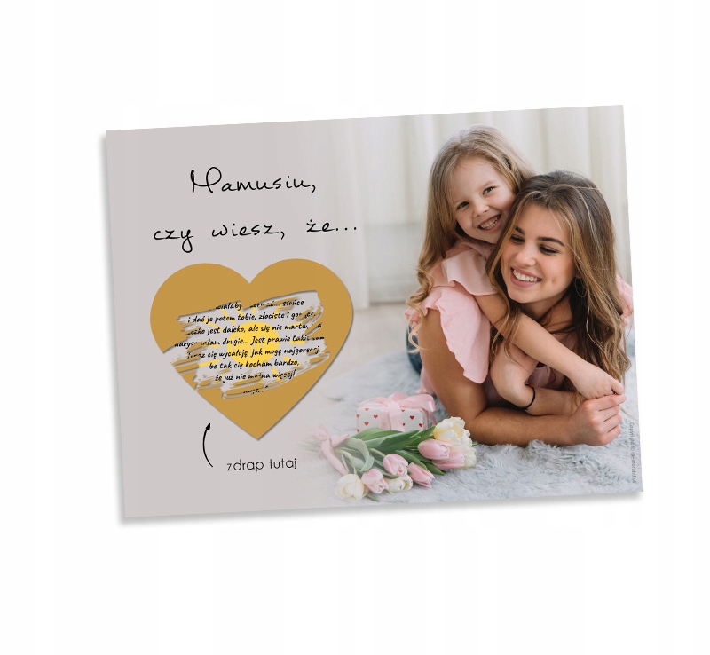 KARTKA ZDRAPKA ZE ZDJĘCIEM DZIEŃ MATKI MAMY OJCA Marka inna