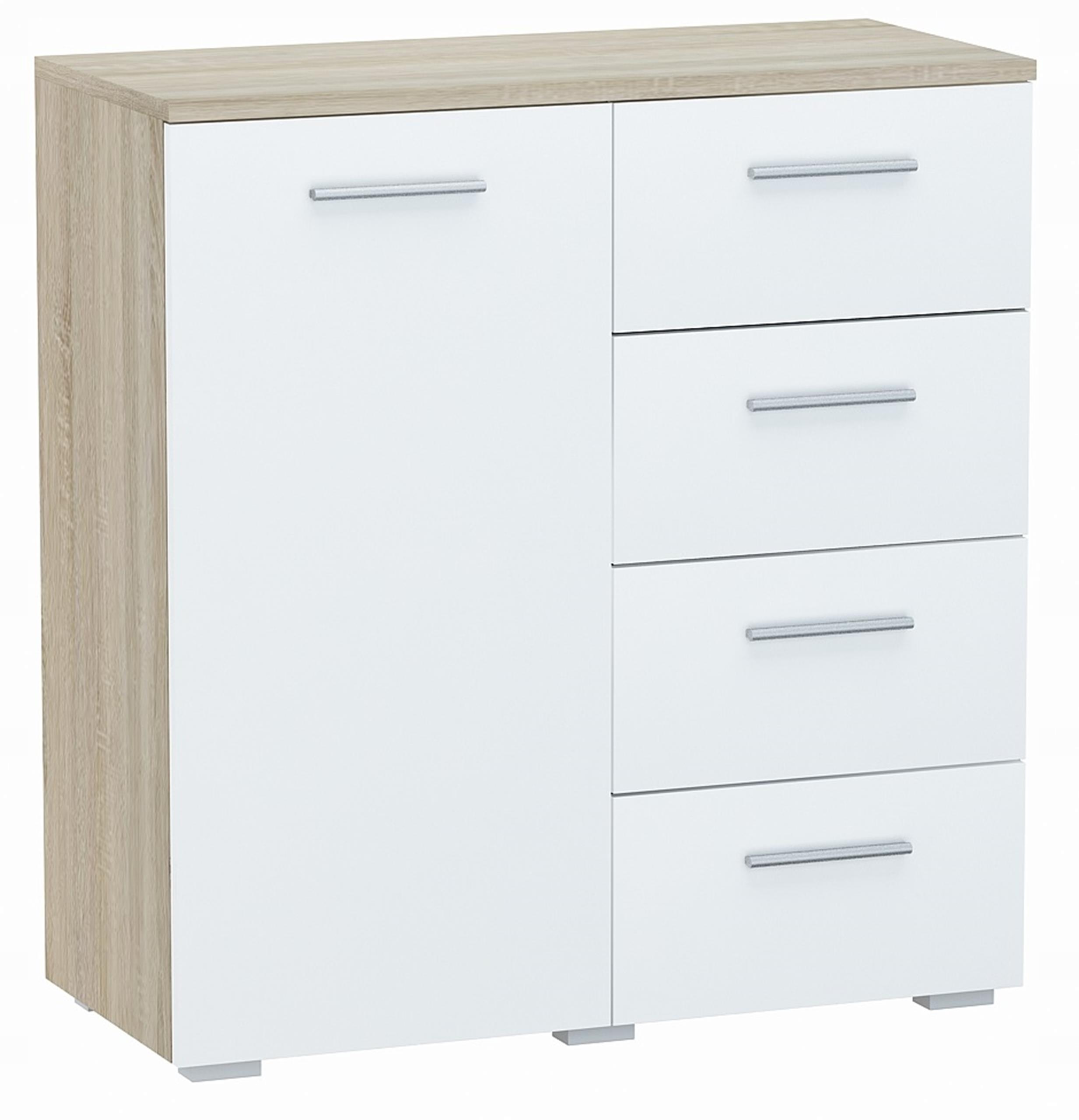 Komoda szafka HELENA 80cm 1D4S BIAŁY-SONOMA M4K