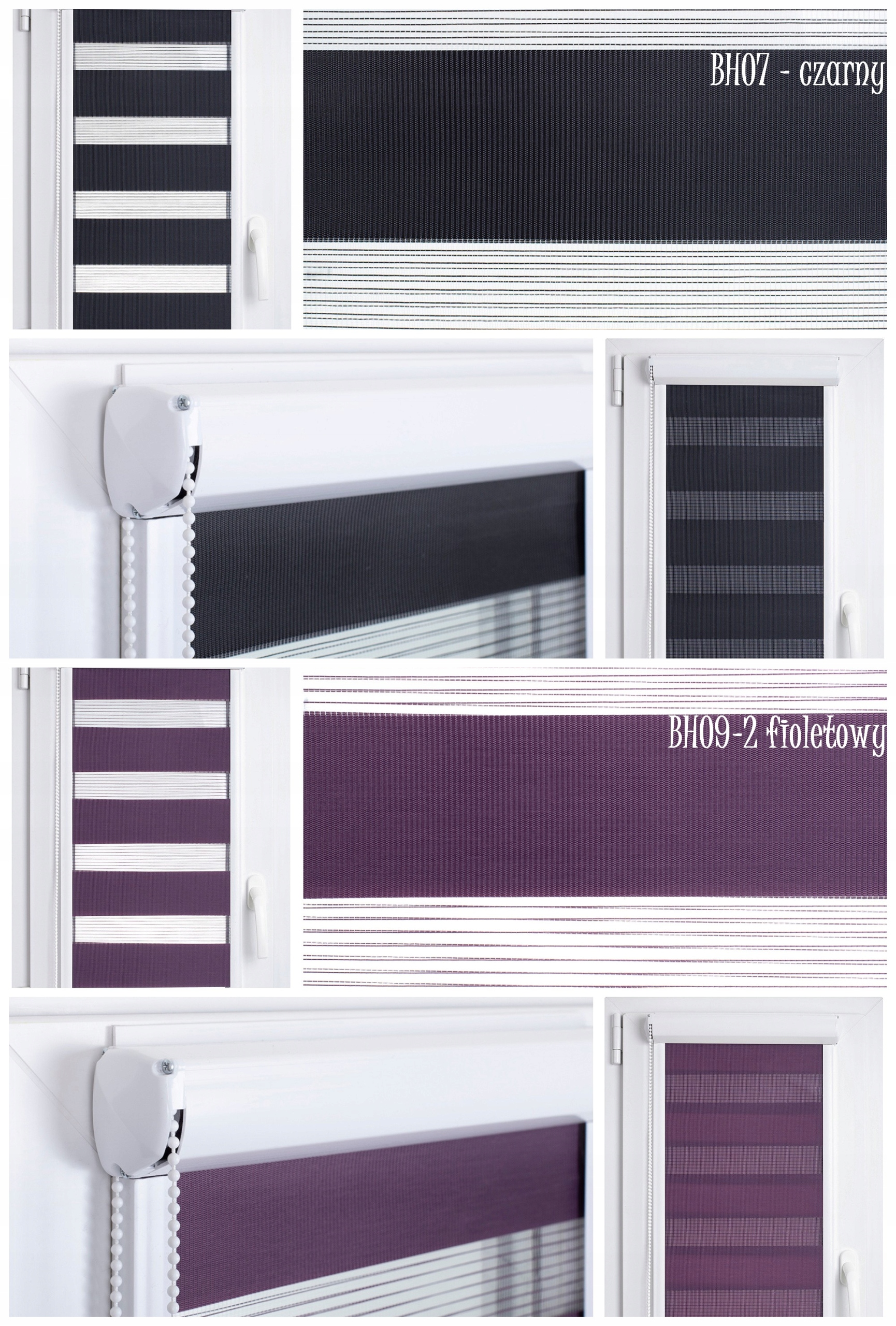 Roleta Gładka Dzień Noc W Kasecie PCV Balkonowa Długość (cm) 220 cm