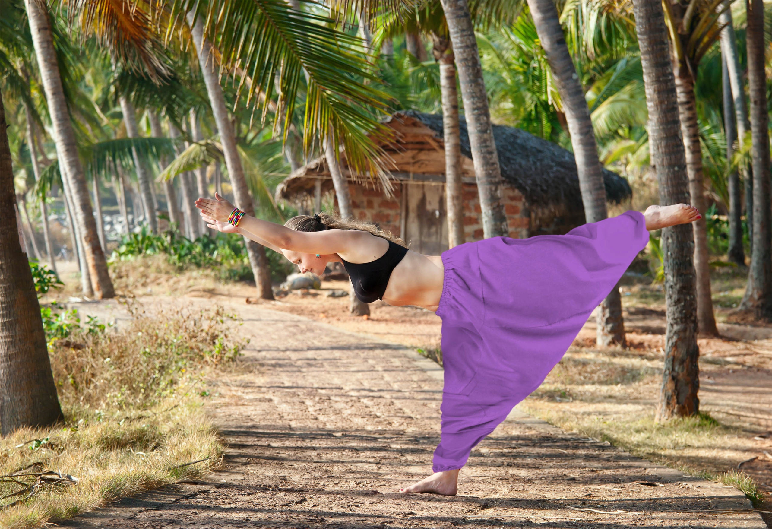 SZARAWARY SPODNIE FIOLETOWE ALLADYNKI YOGA BOHO Marka inna