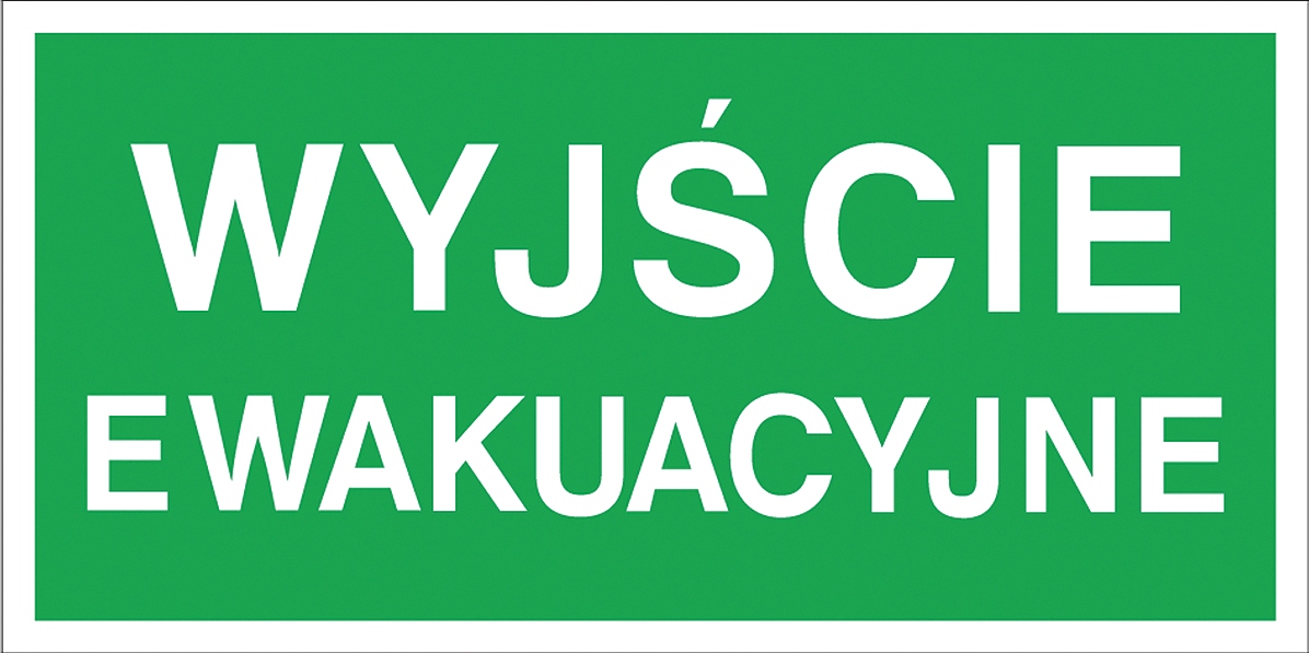 

Znak Wyjście Ewakuacyjne Z-2E-FS naklejka 200x400