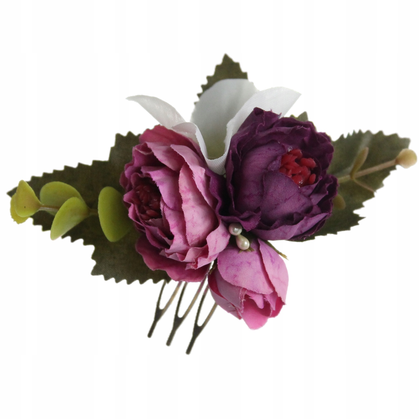 

Grzebyk do włosów mały ozdoba kamelia Purpura ślub