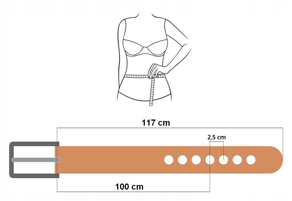 DAMSKI PASEK SKÓRZANY 3 cm SKÓRA czarny F Płeć kobieta