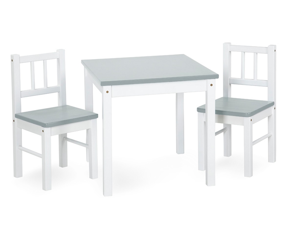 KLUPŚ STOLIK + KRZESEŁKA JOY Biały-Szary HIT Marka Klupś Meble Dziecięce