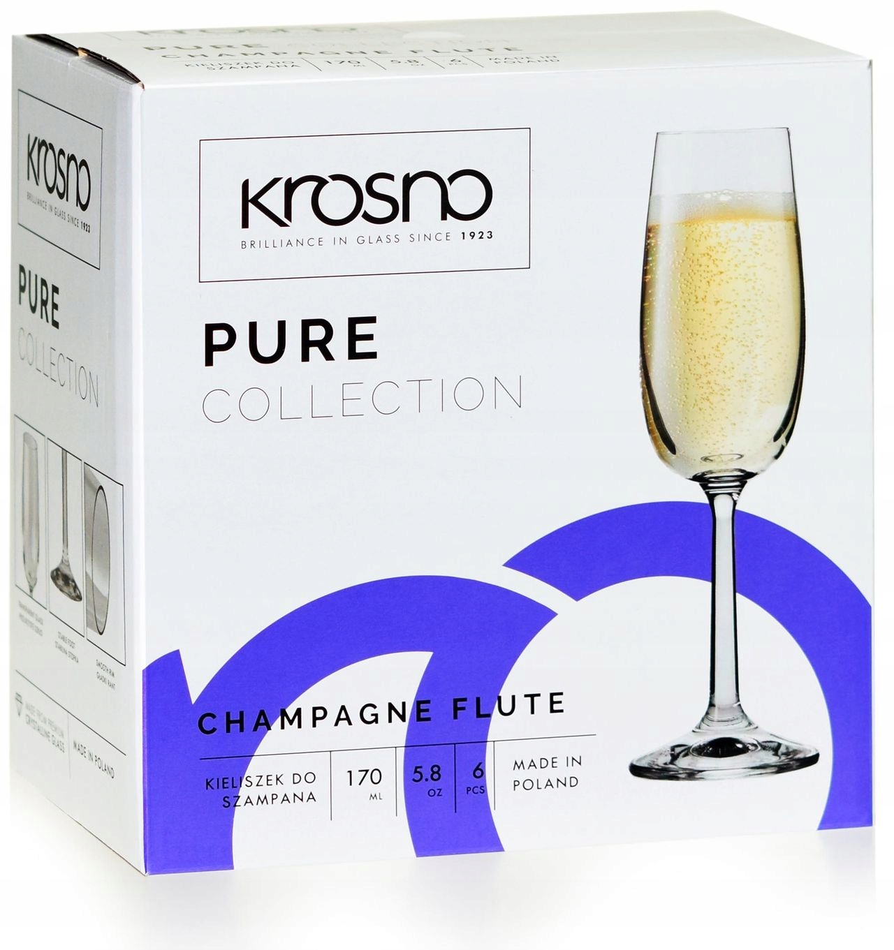 

Kieliszki do szampana Krosno Pure 170ml Basic