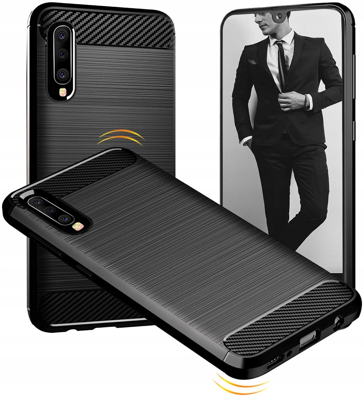 

Etui Pancerne Samsung Galaxy A50 +szkło 9H Karbon