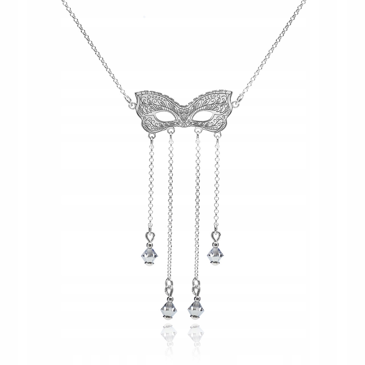 Náhrdelník Benátská maska Swarovski Elements stříbrný