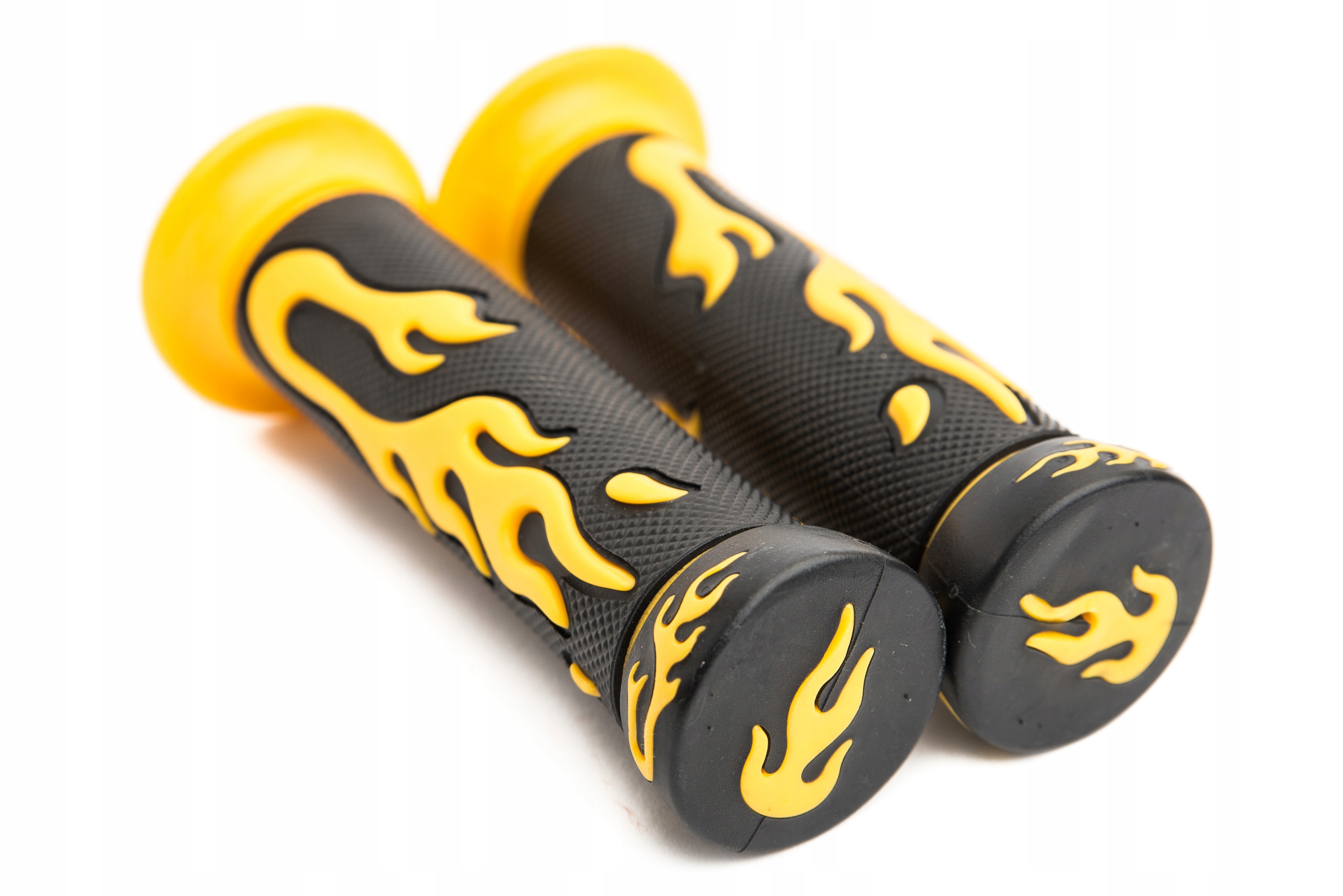 Manetki gumowe Rączki czarne żółte Płomienie Numer katalogowy części M24000202