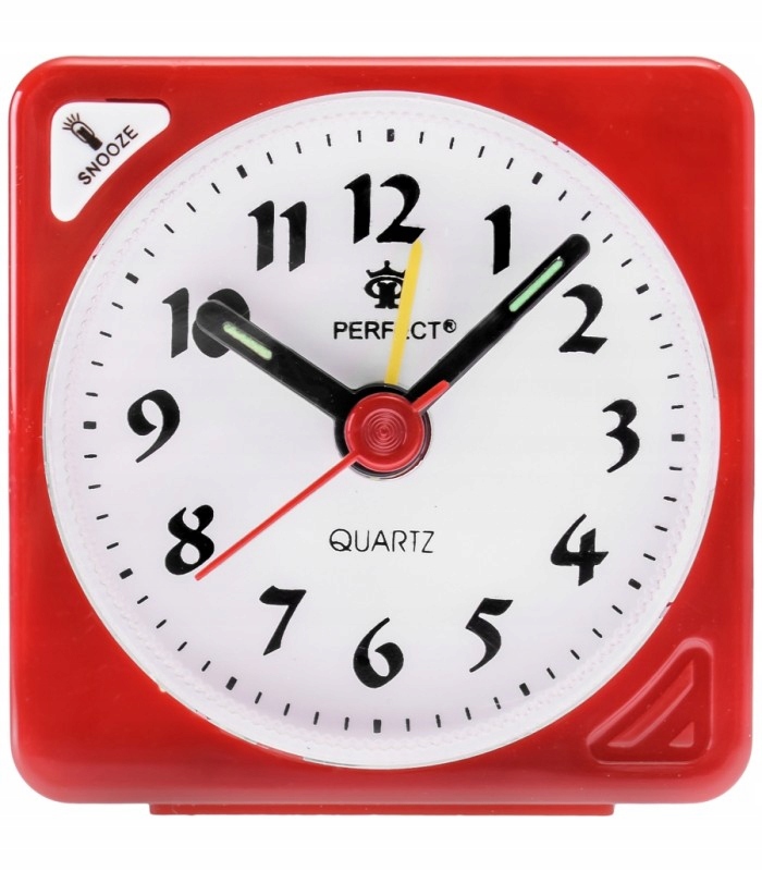 BUDZIK KWARCOWY ZEGAR PERFECT SNOOZE RE03 czerwony