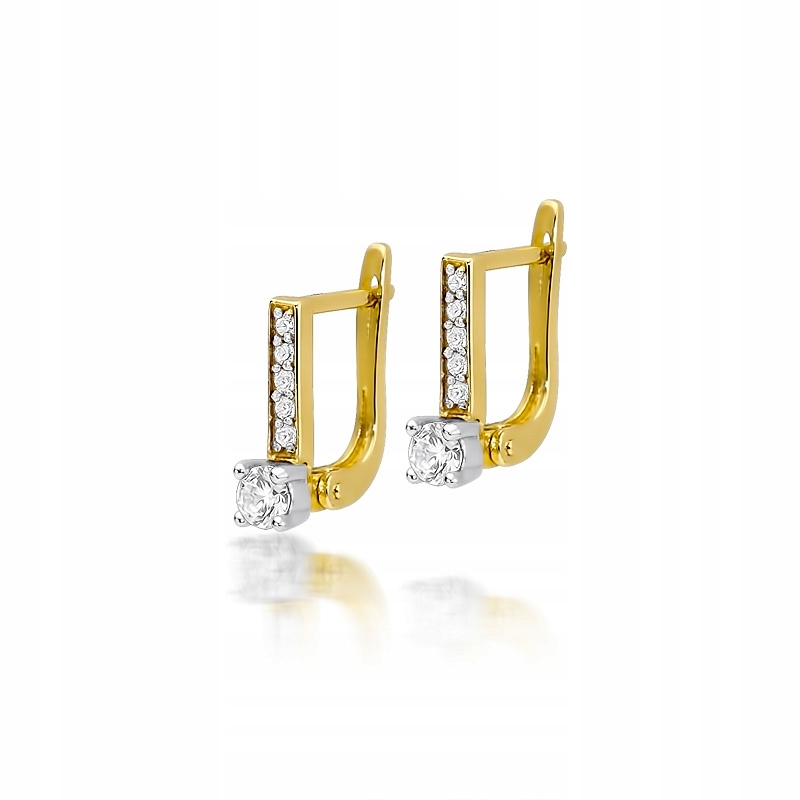 

Złote kolczyki z brylantami na angielskim zapięciu