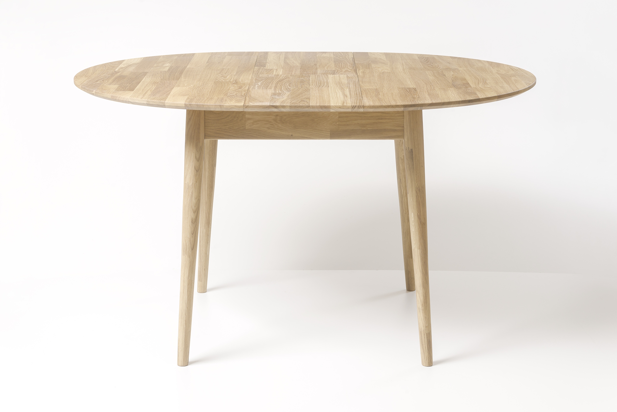 STÓŁ DĘBOWY OKRĄGŁY ROZKŁADANY śr 100 cm, LITY DĄB Kod producenta SCANDI 3R śr. 100+30 cm biały olej