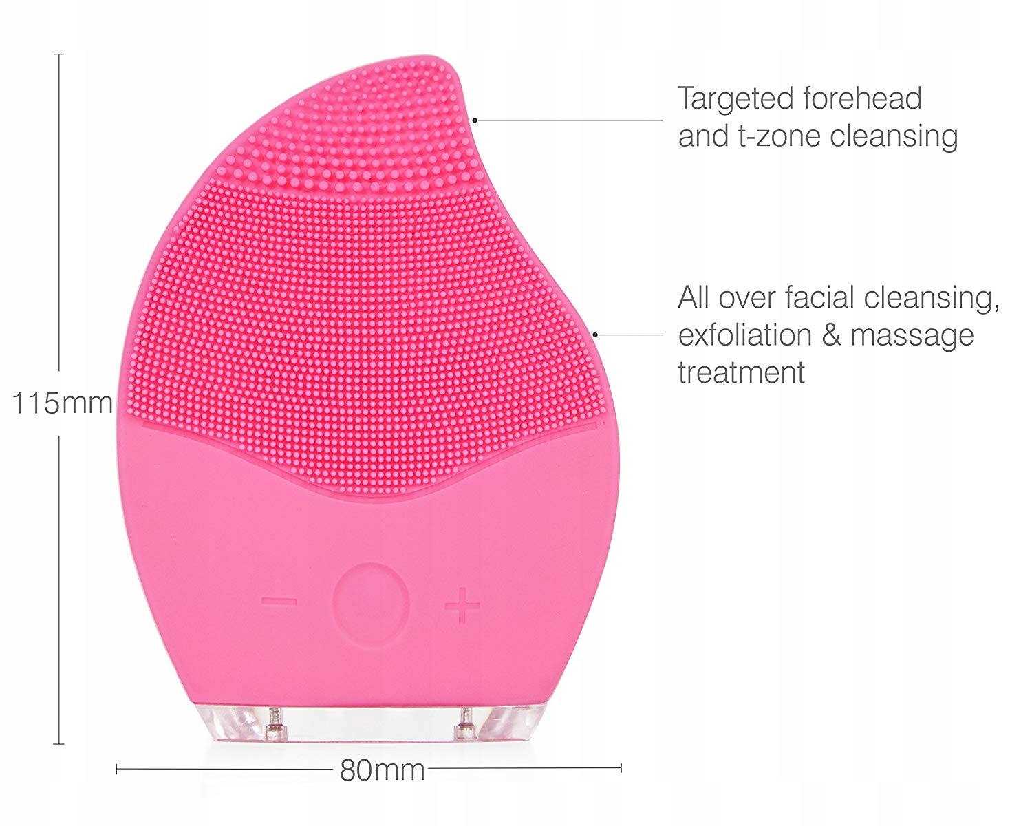 SILIKONOWA SZCZOTECZKA DO OCZYSZCZANIA TWARZY DEEP SZARA RIO Zawiera baterie nie