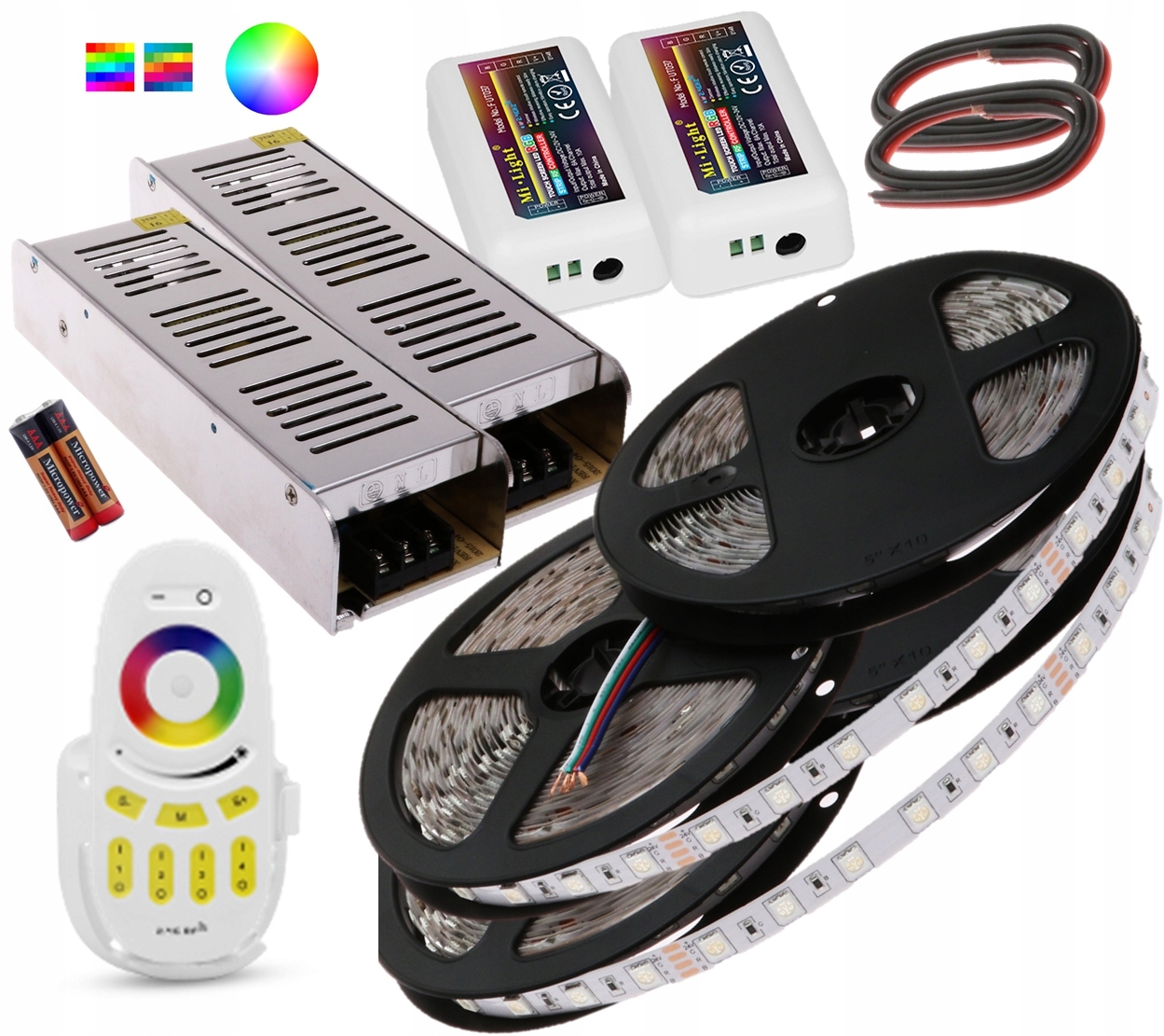 

Zestaw 20m Taśma Led 5050 RGB+w biały pilot Gęsty!