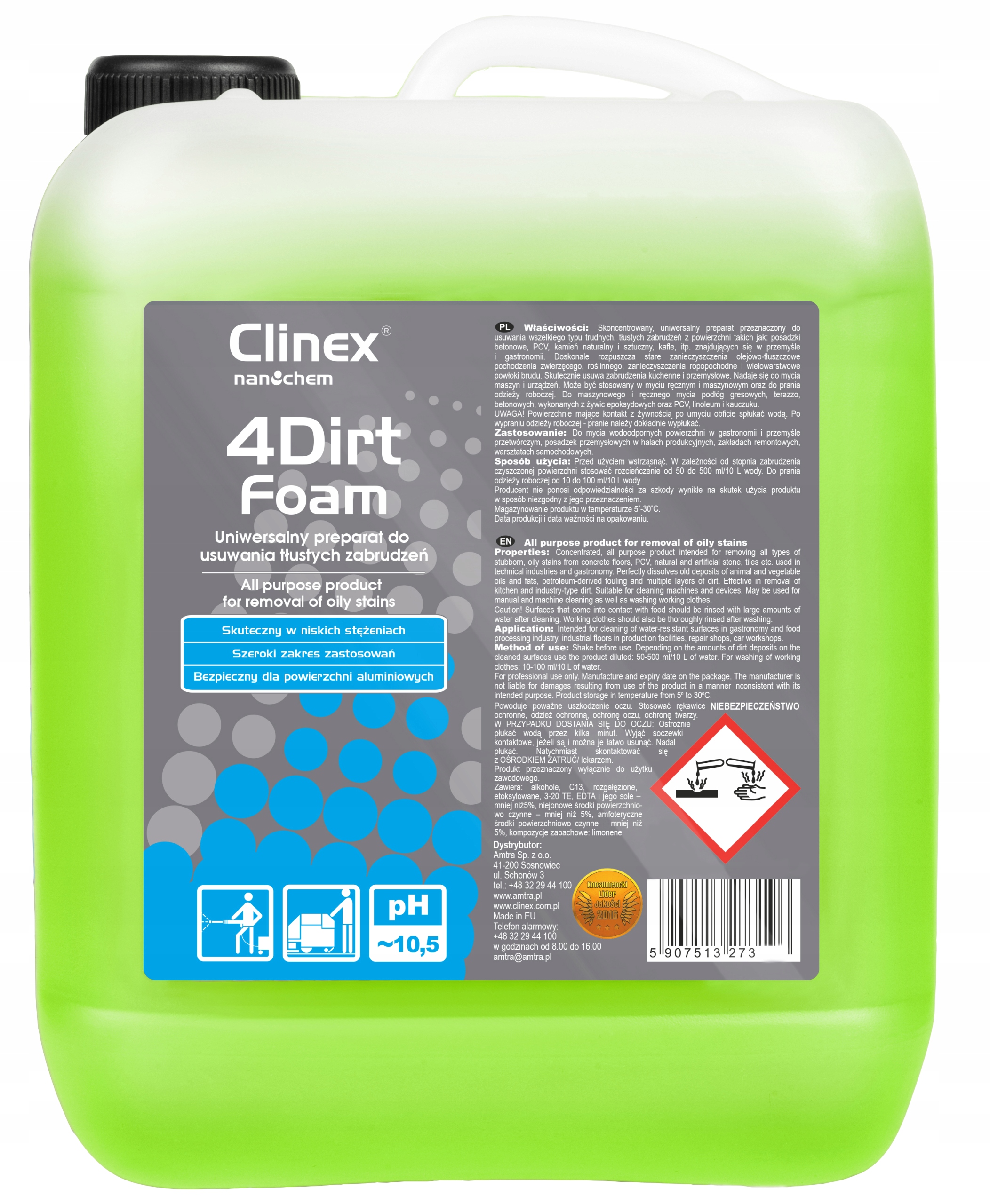

Clinex 4Dirt Foam - Piana Do Tłustych Plam - 10L