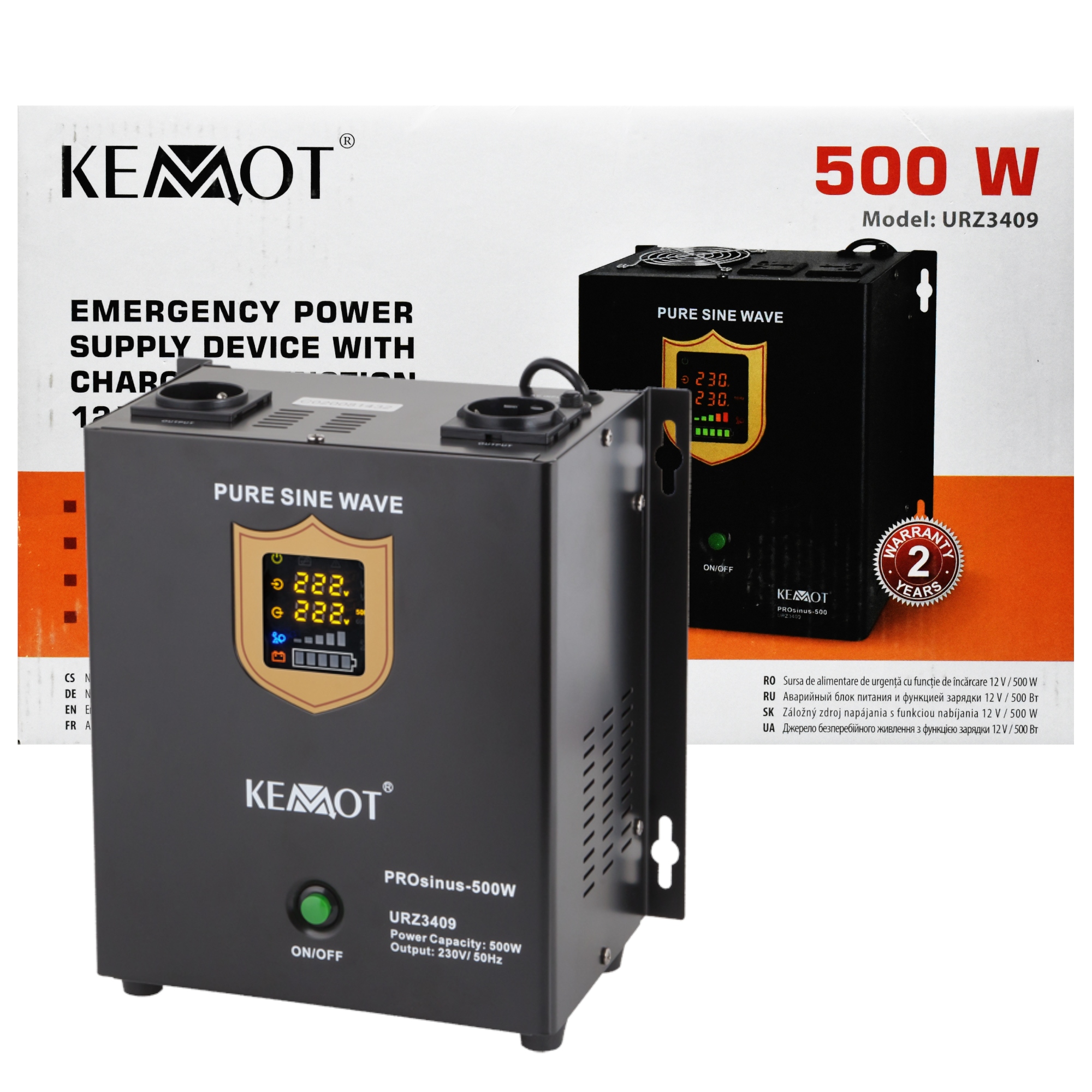 Záložný zdroj Kemot 500 W čistá sínusoida 4 ms